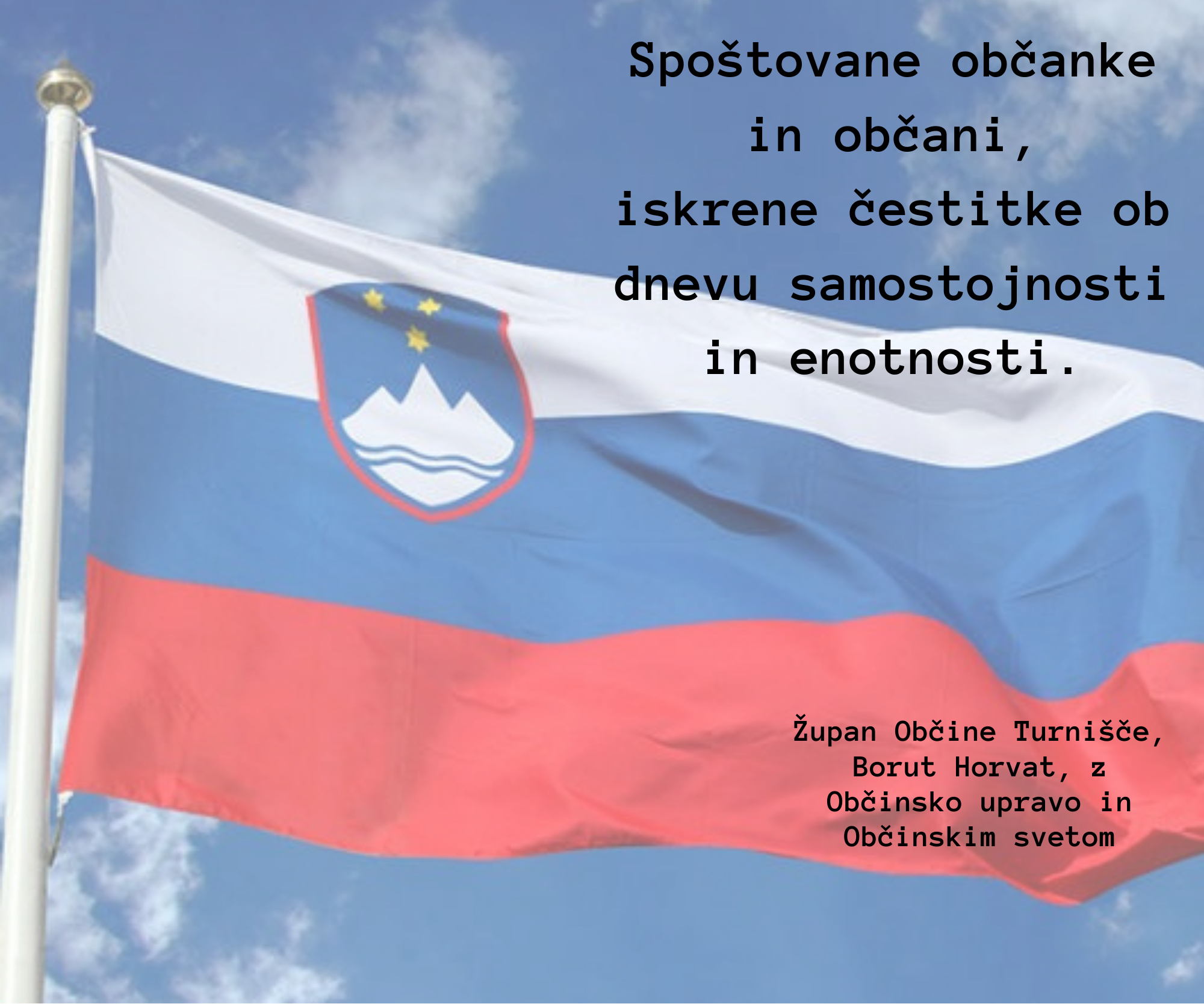 Čestitka-dan samostojnosti in enotnosti